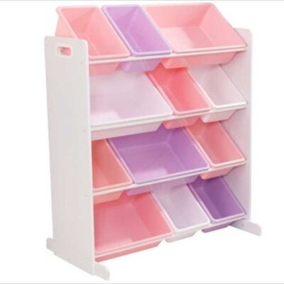 Meubles & Rangements KidKraft Rangements Jouets | Etageres Avec 12 Bacs Roses Et Blancs – Kidkraft