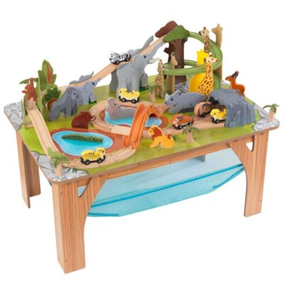 Jeux & Jouets KidKraft Circuits De Trains | Table Circuit Voitures En Bois Safari Wild Animal Adventure De Kidkraft