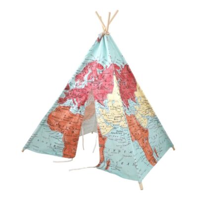 Jeux D’Exterieur & Sports Sunny Tipis Et Tentes | Tente Tipi Multicolor Et Imprime Carte Du Monde Sunny