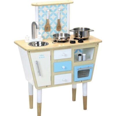 Jeux & Jouets Vilac Cuisines | Cuisine En Bois Vintage Blanche Vilac Avec Accessoires