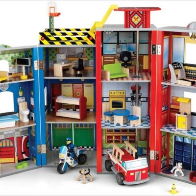 Jeux & Jouets KidKraft Garages Et Vehicules | Caserne De Pompier Kidkraft Et Ses Meubles