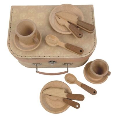 Jeux & Jouets Egmont Dinettes | Dinette Petit Dejeuner En Bois De Hetre Et Sa Valisette De Egmont Toys