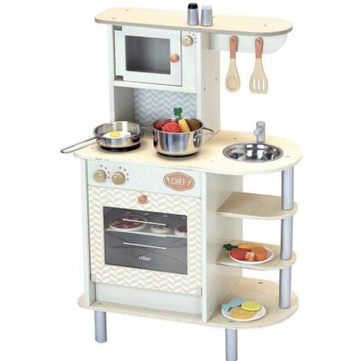 Jeux & Jouets Vilac Cuisines | Cuisine Du Chef Blanche De Vilac Avec Accessoires