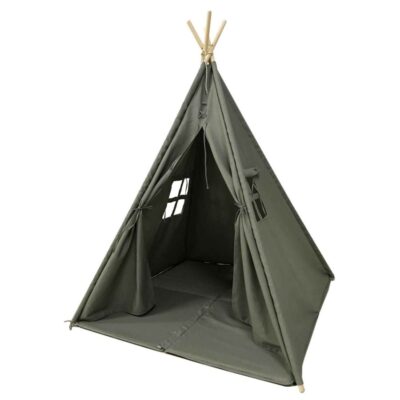 Jeux D’Exterieur & Sports Sunny Tipis Et Tentes | Tente Tipi Grise Pour Enfant Bois Fsc Et Coton Alba De Sunny