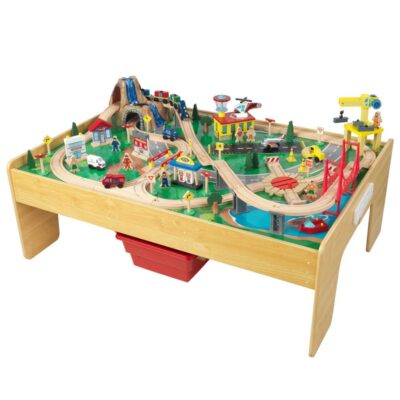 Jeux & Jouets KidKraft Circuits De Trains | Table Circuit Train Bois Adventure Town