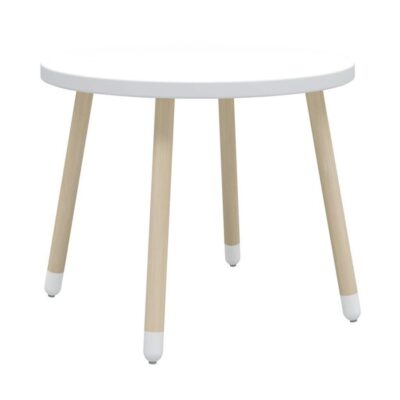 Meubles & Rangements Flexa Tables Et Bureaux | Table Ronde Blanche En Bois 60 X 47 Cm Flexa