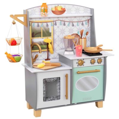 Jeux & Jouets KidKraft Cuisines | Cuisine En Bois Grise Et Blender Pour Enfant Smoothie Fun De Kidkraft