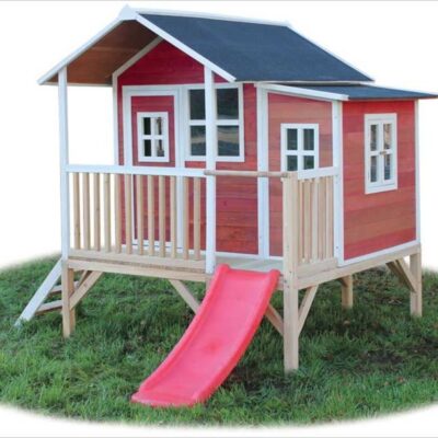 Jeux D’Exterieur & Sports Exit Toys Cabanes En Bois | Maison En Bois Enfant Loft 350 Rouge – Exit