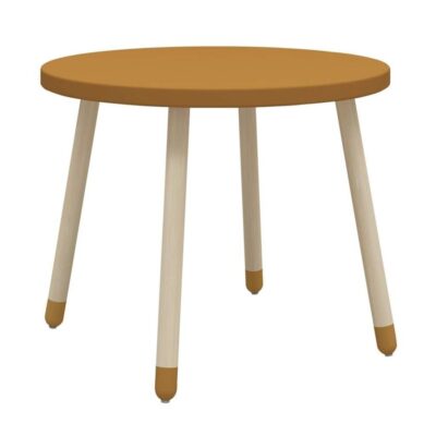 Meubles & Rangements Flexa Tables Et Bureaux | Table Ronde Jaune Moutarde En Bois 60 X 47 Cm Flexa