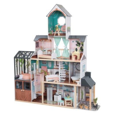 Jeux & Jouets KidKraft Maisons De Poupees | Grande Maison De Poupee Moderne En Bois Avec Ascenseur Celeste Kidkraft