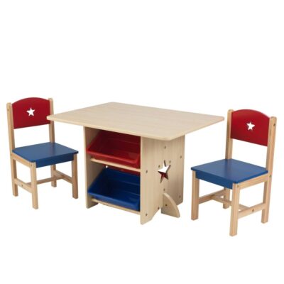 Meubles & Rangements KidKraft Tables Et Bureaux | Table Rangement Enfant Bois Naturel – Kidkraft